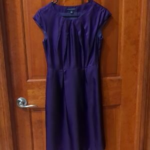 Banana Republic Purple and Blue Sheath Dress Knee-Length Cap Sleeve